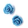 [K1116] - Designer Earrings 'Rosa Romantica' Blue