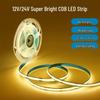 COB Self-Adhesive LED Light Strip: Flexible 5V/12V/24V, Low Voltage, Three-Color for Home, Ceiling, Cabinet, and Mall Decor