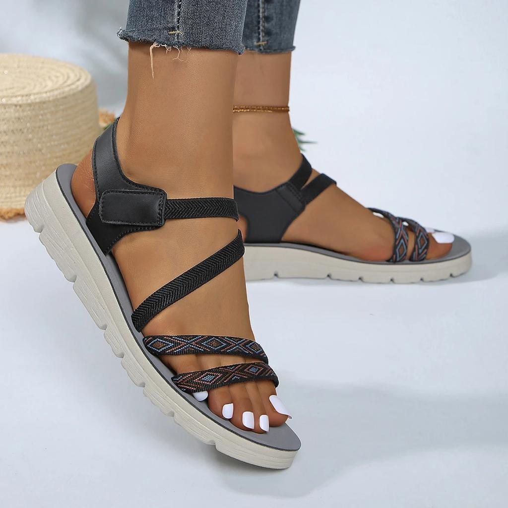 Fashion Women Sandals Summer New Comfortable Elegant Outdoor Casual Shoes for Women Fashion Thick Soled Lightweight Breathable Sandals