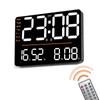 Large LED Wall Clock with Temp Humidity Date Time Week Display Multifunctional Electronic Alarm Clock for Home Living Room