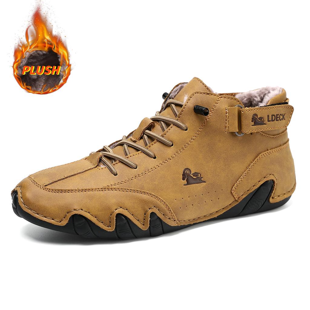 Popular Winter Velvet Martin Boots Large Size Octopus Men's Thermal Cotton Shoes High Top Men's Sports and Leisure Shoes