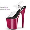 Fashion 20cm High Heels Sexy Platforms Sandals Stripper Pole Dance Shoes Women Wedding Colorful Plus Size Ladies Sandal Summer