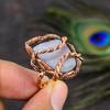 Blue Lace Agate Handmade Copper Wire Wrap Jewelry Ring Size 8 J6n05