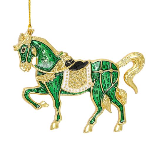 Horse Christmas Ornaments Sparkly Rhinestone Horse Hanging Decoration Acrylic Christmas Tree Ornament for Winter Xmas Party Supplies Holiday Home