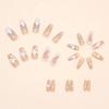 24 Pieces Sweet, Cool and Elegant Double-color Manicure, Medium and Long Diamond Wearing Armor, Flash Ins Wind Fake Nails