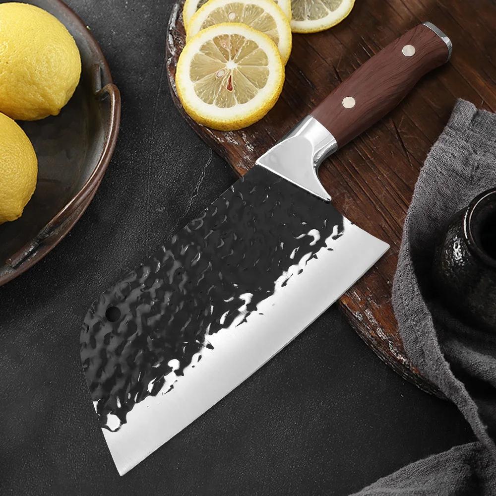 Chef Knife Cleaver Meat Kithen Knives Meat Slicing Filleting Knife Plastic Handle Butcher Knives Hand Forged Blade Chef Knife