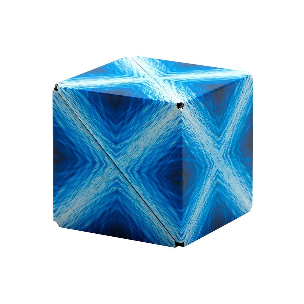 SHASHIBO Shape-Transforming Box - Award-Winning Patented Fidget Cube with 36 Rare Earth Magnets - Transforms Into Over 70 Shapes (Blue Planet)