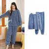 2025 Autumn Women Solid Warm 2 Piece Sets Thicken Velvet Ribbed Fleece Set Pullover And Pants Women Casual Pajama Sets