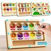 Wooden Magnetic Maze Toy for Toddlers, Educational Counting Color Sorting Activity Board with Beads, Preschool Learning Toys for Fine Motor Skills