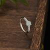 S925 Silver Inlaid Natural Ice Dangerous Material Jadeite Ring Fashionable Small Fresh Ring Women's Fashion
