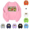 Children's Fashionable Lightweight Long-sleeved Round Neck Pullover With Pockets Printed Pullover