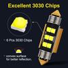 1x C5W LED Bulb Canubs 12V 6 SMD Super Bright White C10W LED Festoon 31mm 36mm 39mm 41mm Error Free License Plat Interior Light