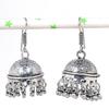 Natural Indian Look Jhumki Gemstone Silver Tribal Bali Earring 1.97" D3b74
