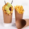 25/50/100pcs 14oz Disposable Egg Cup French Fries Holder Kraft Paper French Fry Cup Snack Dessert Potato Chip Box Party Supplies