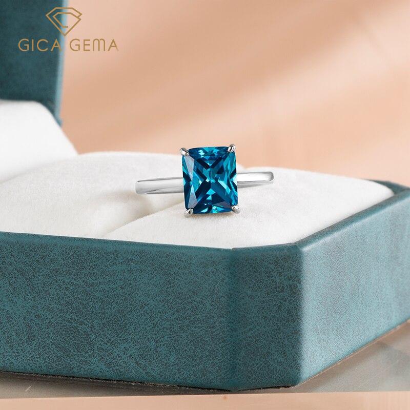 Gica Gema Classic 925 Sterling Silver Ring With Zircon Women Fine Finger Jewelry