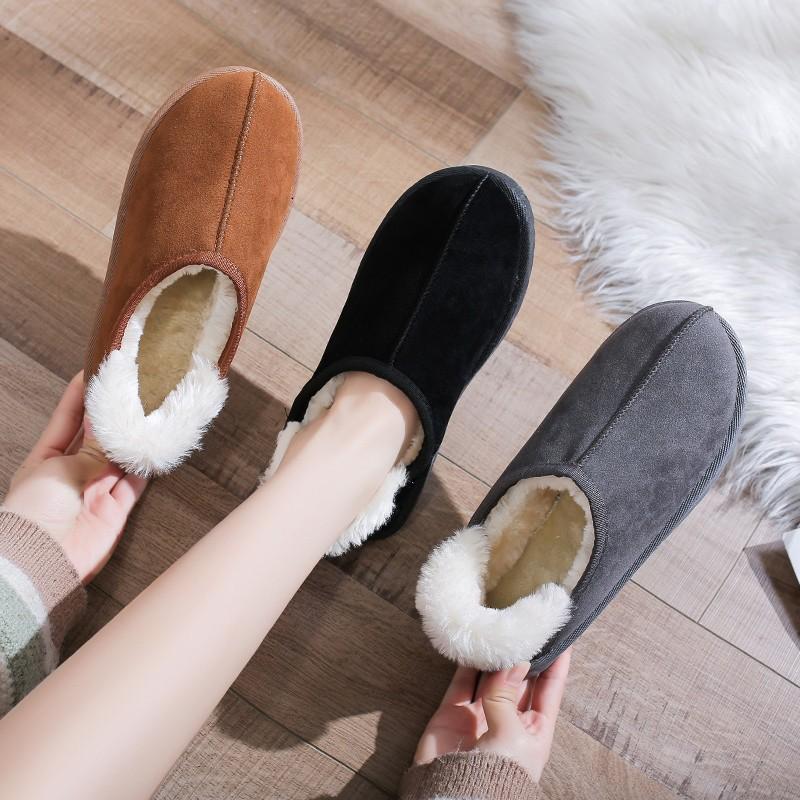 Slip On Winter Shoes Women Snow Boots 2024 Warm Plush Ankle Boots Womens Flat Shoes Lightweight Woman Booties Female Cotton Shoe