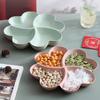 4hole Heart Shaped Fruit Platter Creative Plates Storage Box Dried Fruit Snack Plates Divided Candy Dessert Plate Container