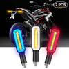 2Pcs LED Turn Signal Light On Motorcycle Stop Signals DRL Flowing Water Flasher 2 In 1 Blinker Indicator Tail Lamp Universal Brake