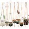 Handmade Weaving Cotton Plant Hanging Basket Rope Macrame Basket Cord Garden Hanging Basket Holder Houseplant Display Rope