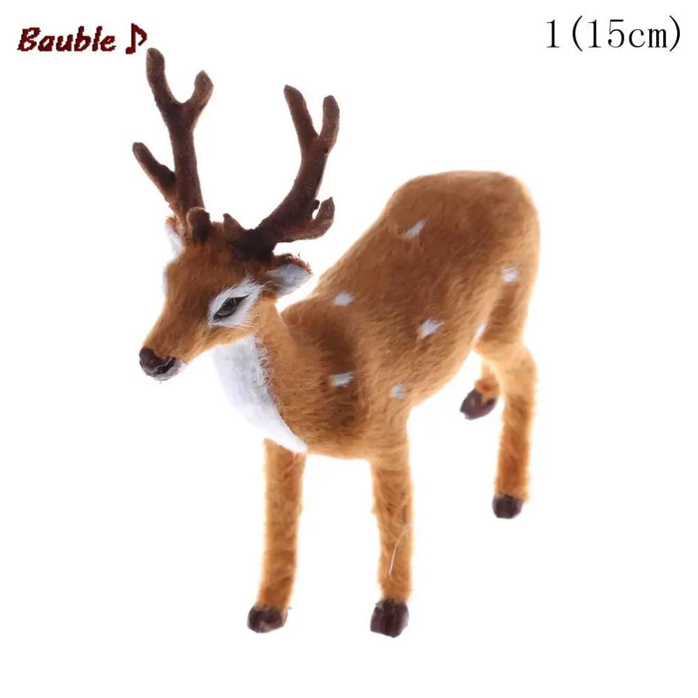 Simulation Christmas Deer Christmas Elk Plush Reindeer Christmas Decoration Fairy Garden Miniatures Props Doll Toy