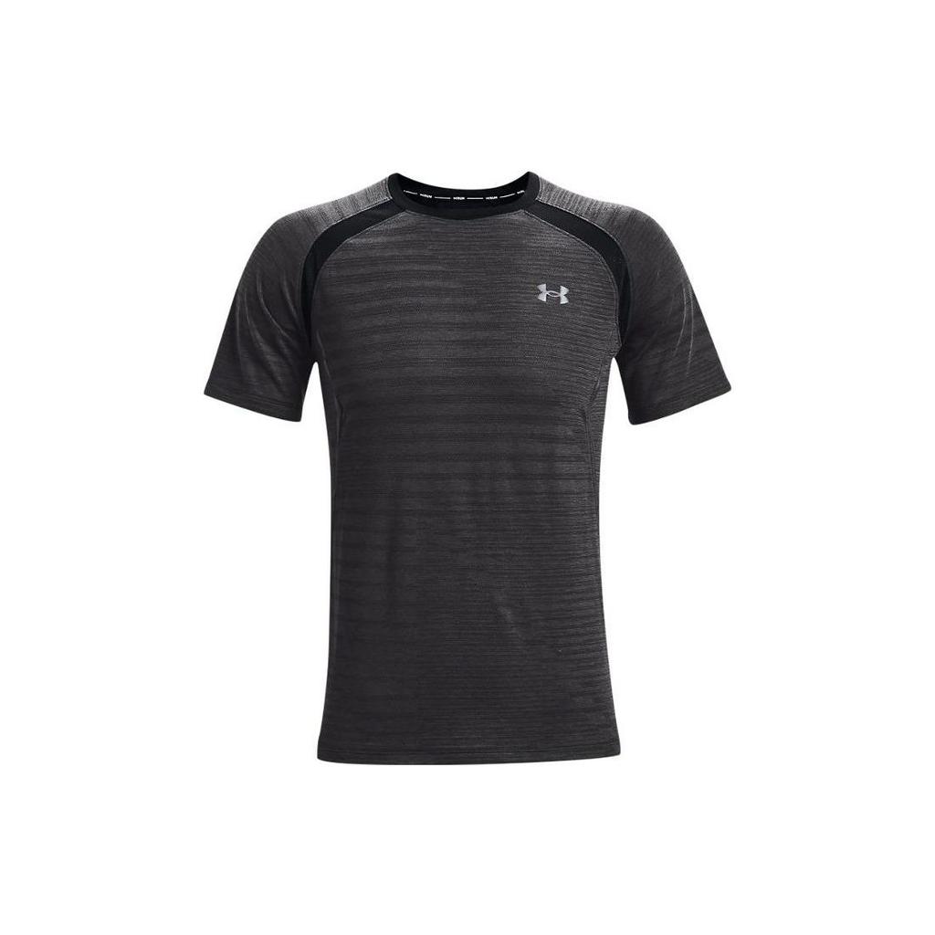Under Armour Phantom Run Solid Logo Breathable Short Sleeve T-Shirt Men Tops Gray 1367535-010