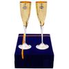 Бокал для шампанского из посеребренной позолоченной латуни с синей коробкой, рельефный дизайн, идеально подходит для вечеринок, бокал-флейта, бокалы для шампанского