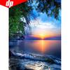 5D DIY Diamond Painting Embroidery Seaside Sunrise Diamond Mosaic Cross Stitch Rhinestones