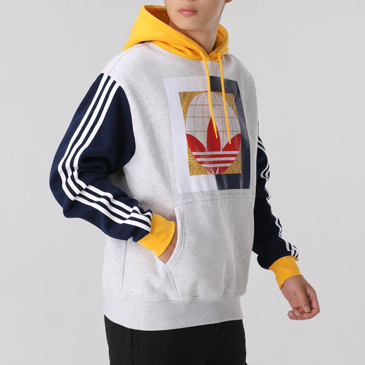 Adidas Originals Trefoil Globe Hdy Fleece-Lined Hoodie Men Tops White GD2116