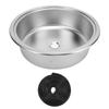 RV Round Sink 304 Stainless Steel 14.17x5.12in Kitchen Bar Basin Sink with 40mm Drain Outlet for Boat Yacht Caravan