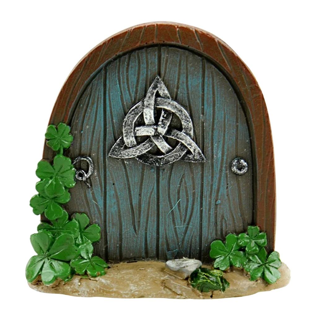 Tale Tree Wooden Door Outdoor Miniature Courtyard Door Tree Decoration Courtyard Accessories Ornament