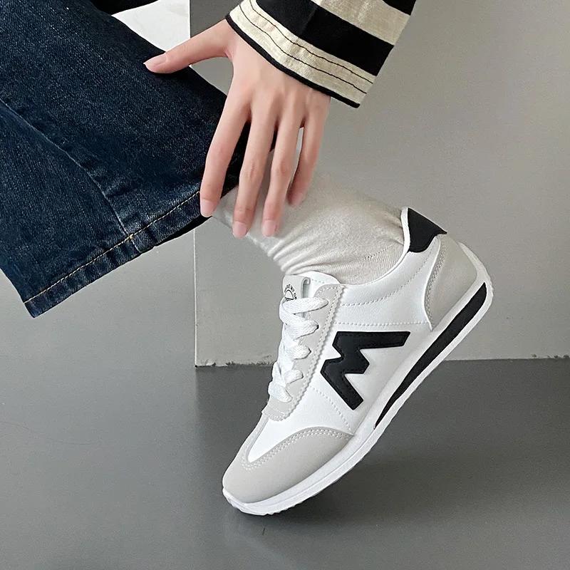 Light Versatile Breathable Cross Lace Casual Sports White Shoes Forrest Gump Tennis Sneaker Round Head Deep Mouth Sneakers