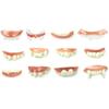 12 Types of Dentures for Halloween Cosplay Makeup Party Prank Funny Ghost Festival Crooked Teeth Soft Rubber Teeth Prank Prop