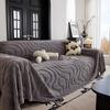 Thicken Tuffed Fleece Geometric Lines Jacquard Warm Sofa Towel Universal Fluffy Blanket for Living Room Couch Bedding Room