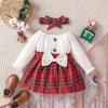 Children's Dress Plaid Waist Bow Dress One-shoulder Dress