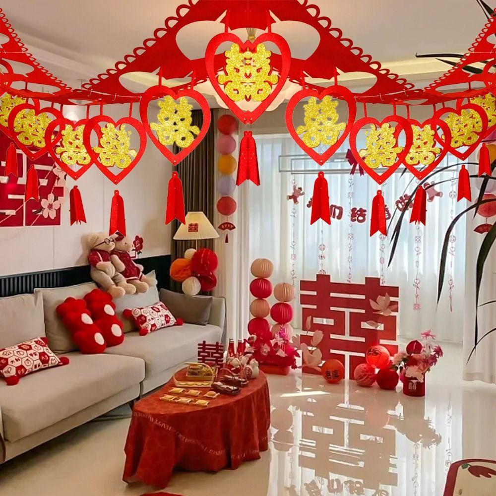 Chinese Style Chinese Marriages Hanging Banner DIY Wall Ornament New Year Party Decorations
