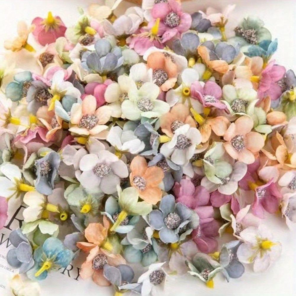 300 Pcs Artificial Mini Flower Heads, Colorful Silk Fake Multicolor Small Daisy for DIY Holiday Wedding Party Home Garden Decoration