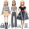 11 PCS/Set Doll Clothes for Barbie Doll 30cm Doll Accessories Dress Skirts Hangbag Shoes Boots Kids Toy Gifts