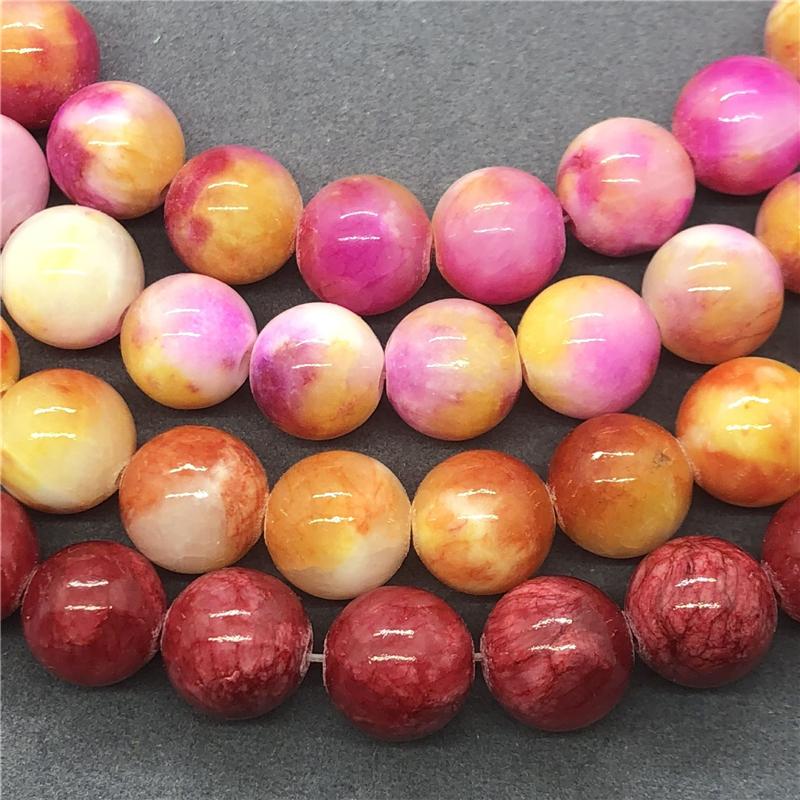 4-color Natural Persian Chalcedony Loose Beads DIY Bracelet Necklace Beads
