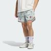Adidas Originals X Hoop York City Allover Print Logo Comfortable Loose Sports Shorts Unisex Shorts Ivory-White Textured-Green Dark-Red JC5973