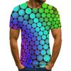 Three-dimensional Graphic T-shirt Casual Lattice Tops 3D Men's T-shirt Summer T-shirt Men's O-neck Shirt Plus Size Streetwear