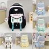 Color Cute Blocked Letter Printed Student Leisure Backpack With Pendant Plush