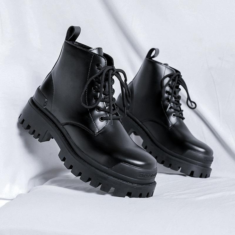 Мужские ботинки мартин летние новые высокие ботинки в британском стиле, ботинки из кожи для локомотивного инструментария на высокой платформе, короткие ботинки 8517-R