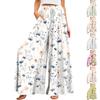 Women's Summer Wide Leg Pants High Waisted Flowing Pockets Fashion Casual Casual Bohemian Printed Beach Pants