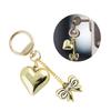 Lovely Heart Shaped Keychain Pendant Small Key Adornment Lightweight Keyring Charm Bowknot Key Pendant Metal Material
