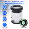 LED Scale Loupe 30X Adjustable Magnification Magnifier Metal Cylinder Type Mirror with Scale Small