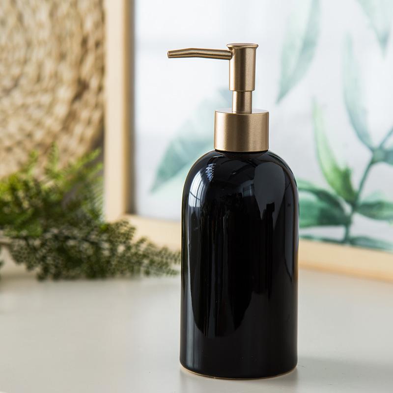 Ceramic Emulsion Bottle Bathroom Soap Dispenser Portable Shampoo Dispenser Home Hotel Bath Products Press The Empty Bottle