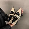 Retro High-end Thick-heeled Single Shoes Women's Shoes 2025 New Spring and Autumn Winter Evening Breeze Pointed Mary Jane Small Leather Shoes
