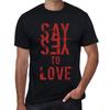 Men’s Vintage Tee Shirt Graphic T Shirt Say Yes To Love Deep Black