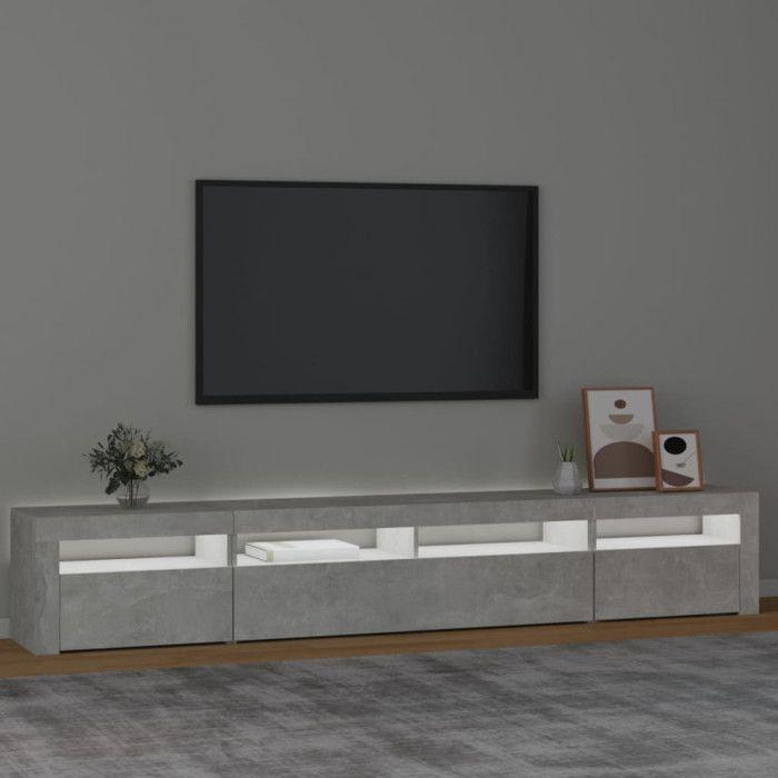 VidaXL Meuble TV avec Lumières LED Centre de Divertissement Rangement Meuble Média Meuble de Salon Salle de Séjour Maison 3152725