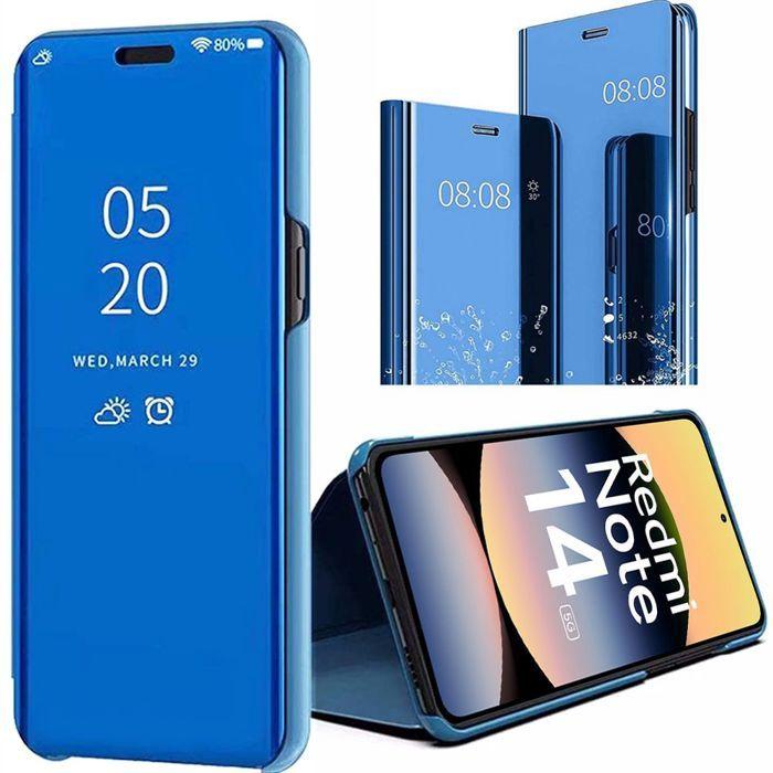 Coque de protection pour Xiaomi Redmi Note 14 5G - Antichoc - Effet miroir - Bleu
